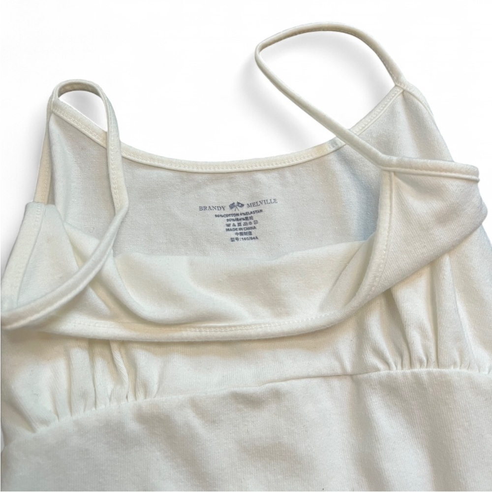 Brandy Melville white tank top with tie back detail one size small XS - Picture 5 of 9